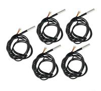 5 sondas de sensor de temperatura de alta precisión para Raspberry Pi carcasa de acero inoxidable impermeable, longitud de cable de 100 cm, resolución ajustable (3 metros)