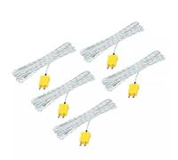5 sondas de temperatura tipo K de 2 m para TM902C, TES1310, TM6801-50°C a 400°C, sensor aislado de fibra de vidrio con punta de sonda de 5 mm compatible con termómetros tipo K