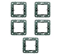 5 soportes 2 módulos/lugares, compatible con Vimar Plana, caja redonda 502, fabricado en plástico de alta calidad, 100% compatible con las placas y módulos originales