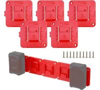 5 soportes de batería Rozlchar compatibles con Einhell 18 V batería soporte de pared adecuado para taller de limpieza (con 10 tornillos, sin batería)