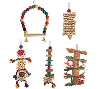 5 soportes de escalera de juguete para periquitos de ratán, columpio, columpio, gimnasio, puente, escalada, periquitos, cacatúa, pájaro, perca