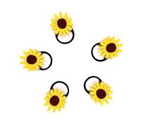 5 soportes elásticos para coleta de caballo con diseño de girasol, para mujeres y niñas