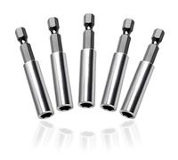 5 soportes magnéticos de puntas de alta calidad, 1/4 pulgadas, juego de portapuntas de acero inoxidable de 60 mm con función de cambio rápido, fuerte soporte magnético para destornillador inalámbrico