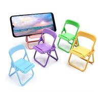 5 soportes multicolor para teléfono móvil de simulación, mini cosas, mini silla pequeña con respaldo plegable, modelo en miniatura, accesorios de escena de muebles de plástico para muebles de