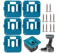 5 soportes para batería Makita, 14,4 - 18 V, soporte para batería con 10 tornillos, soporte de pared, soporte para taladro, compatible con BL1860 BL1850 BL1840 BL1830 (sin batería)
