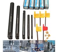 5 soportes para herramientas de torneado SCLCR de 7, 10, 12, 16 y 20 mm + 5 insertos de carburo CCMT