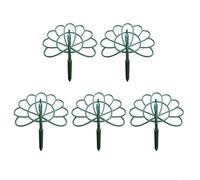 5 soportes para plantas de pavo real, marcos de soporte de flores de ABS verde con diseño de pájaro para jardín interior y exterior, enrejado de crecimiento ajustable para evitar caídas, 26 x 23,5 cm
