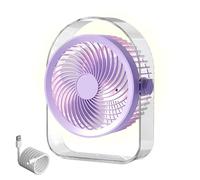 5 Speed Desk Fan - Rechargeable Portable Cooler, 360 Tilt with LED Light, Portable Fan with Easy Charge, Home Cooling for Bedroom Dorm, Travel Fans for Camping Outdoor Beach