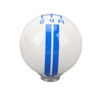 5 Speed Shift Knob Round Ball Manual Shift Knob with 3 Adapters for 1967-2018 Racing Gear Shift Smooth Driving (White Blue)