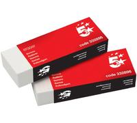 5 Star 332896 - Goma de borrar con revestimiento de papel (60 x 21 x 21 mm), color blanco, Pack of 10