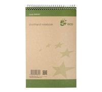5 Star Eco - Bloc de espiral (70 g/m², 160 páginas, 127 x 200 mm, 10 unidades), color verde