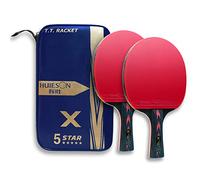 5 Star - Juego de 2 Raquetas de Ping Pong Profesionales con Estuche de Transporte para Actividades intermedias, avanzadas, Familiares y Clubes Deportivos