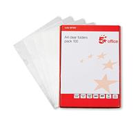 5 Star OHP - Fundas de plástico para documentos (90 micras, A4, 100 unidades), transparente