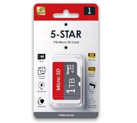 5-Star Tarjeta de memoria micro SD de alta velocidad de 1 TB para navegación de coche, smartphone, dispositivos portátiles de juegos, cámara y dron