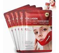 5 StüCk V-Line Lifting Kollagenmaske,Con ColáGeno Y áCido HialuróNico,Face Mask Con Efecto Lifting EláStico,Reductor De Papada Para Definir La LíNea Mandibular Y Contornos Faciales MáS Claros