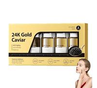 5 suero facial de caviar dorado de 24 quilates de 15 ml, antienvejecimiento y corrección de arrugas, reafirmante y revitalizante para la piel facial, cuidado lujoso para piel radiante juvenil