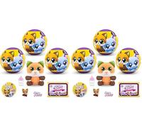 5 SURPRISE Plushy Pets Series 2, 3 Pack, by ZURU, Collectible Mystery Capsule, Plushy, Pet Adoption, Toy for Girls, Kids, Teens (3 Pack) (Paquete de 2)