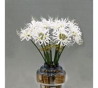 5 tallos de flores artificiales de lirio de araña de 23.6 pulgadas, bombillas de lirios de araña, flores artificiales con tallo largo, tacto real para fotografía, hotel, decoración de jardín (blanco)