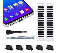 5 tapones antipolvo USB C y 28 adhesivos de malla para altavoz de teléfono, a prueba de polvo, para Samsung Galaxy S23, S22, S21, S20, S10e, LG, cualquier puerto tipo C en smartphone