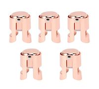 5 Tapones para Botellas de champán de Acero Inoxidable, Salvavidas Reutilizable para vinos espumosos y Botellas de Vino, tapón sellador Anti oxidación con Ajuste Seguro para Uso en (Oro Rosa)