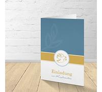 5 tarjetas de confirmación con sobres a juego, tarjetas de invitación para confirmación, tarjetas plegables en juego de 5 unidades "Paloma con rama".