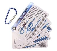 5 tarjetas de guía de nudos de pesca, tarjetas de nudo de pesca impermeables con 12 nudos esenciales, tarjetas portátiles para atar nudos de pesca con mosquetón