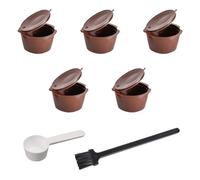 5 tazas de filtro de café, 1 cuchara medidora, 1 cepillo de limpieza, adaptador de taza de café reutilizable para cafetera, filtro de café portátil