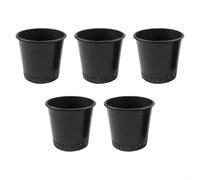 5 Tiestos Jardín Malla Transpirable Drenaje Superior | Plástico , color negro intenso, UV, para ideal interior y exterior, set de 5 unidades