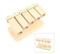 5-Tone Maple Wood Percussion Block Set with Hammer for Kids Rhythm | Hand Polished Clappers, Crisp Sound Maple Build, for Yoga Temples Ensemble