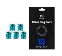5 tornillos de cadena de bicicleta de carretera M8 x 10 mm con tuercas M8 x 6,5 mm para montar ruedas de cadena y brazos de manivela y juegos de platos (azul)