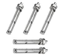 5 tornillos de expansión, tornillos de anclaje de manga de expansión de tuerca hexagonal, anclajes de fijación resistentes, tornillos de expansión de anclaje de acero inoxidable tuercas (M10 x 100 mm)