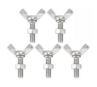 5 tornillos de mariposa de acero inoxidable M5 con tuercas y arandelas, tornillos de mano for pulgar de sujeción de máquina de perno de ala(M5*10mm)