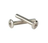 5 tornillos de remache for muebles de cabeza plana y cruz niquelada M6, tamaño grande, for unión de conectores.(M6x35(5pcs))