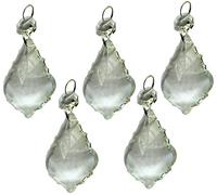 5 transparente hoja de arce Forma de gotas de lámpara de araña de gotas transparente corte cristal cristales perlas árbol de Navidad adornos Vintage Chic boda Wishing encanto decoraciones de mesa