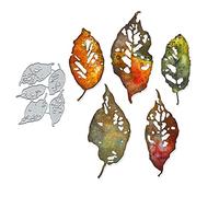 5 troqueles de metal con fragmento de hojas para hacer tarjetas, hojas de primavera, plantillas de corte de tarjetas de flores, álbumes de recortes, tarjetas de papel