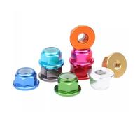 5 tuercas autoblocantes con inserto de brida for motor, de aleación de aluminio, for drones de carreras RC FPV (CW/CCW) M2, 0,5, M3, M4, M5, M6, M8(Wine red,M4(10pcs))