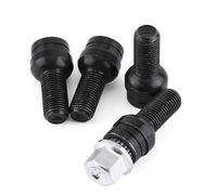5 tuercas de seguridad Uso apto para ruedas de coche de aleación negra, antirrobo, de acero inoxidable, Uso apto para VW, Audi A3, A4, A5 y Bora M14 x 1,5