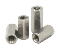 5 tuercas hexagonales for acoplamiento de varilla larga M2 M3 M4 M5 M6 M8 M10 M12, espaciador hexagonal acero inoxidable 304 (45 mm * M5)(50MM*M6)