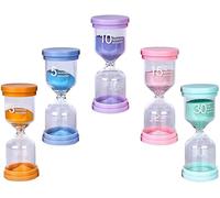 5 ud Reloj Arena,Colorido gestión del Tiempo Temporizador para Niños Que Se Cepillan Los Dientes,Cocina,Toilet,Escuela,Guardería,Aprendizaje,Oficina, Actividades Programadas,Decoracion,3/5/10/15/30Min