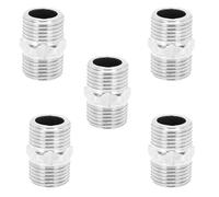 5 uds 1/2in accesorios de conector de tubo roscado de pezón Hexagonal de acero inoxidable para calentamiento de agua