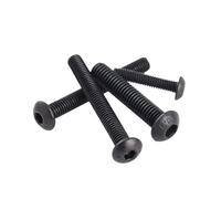 5 uds/10 uds/25 uds/50 Uds negro 10,9 grado acero M1.6 M2 M2.5 M3 M4 M5 M6 M8 hexagonal botón de cabeza redonda tornillo(25mm,10pcs M5)