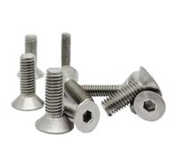 5 uds-10 uds/lote M2-M6 tornillo de cabeza avellanada plana hexagonal de titanio(6mm,M3 10PCS)