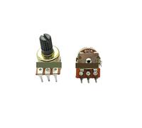 5 uds 121 tipo B10K B50K A1K A10K amplificador de potencia de Audio de un solo canal potenciómetro 3 pines eje de flor 15MM(A10K)