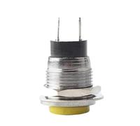 5 uds 12mm DS-318 interruptor de botón de Metal redondo ON-OFF 2 pines sin bloqueo/momentáneo 3A 250VAC 6A 125V(Yellow)