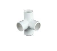 5 uds 20/25/32/40/50mm 4 vías conector de tubería de agua de PVC accesorios hogar jardín irrigación acuario accesorios de tubo adaptador de junta(White,25mm)