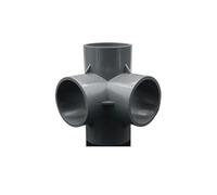 5 uds 20/25/32/40/50mm 4 vías conector de tubería de agua de PVC accesorios hogar jardín irrigación acuario accesorios de tubo adaptador de junta(Gray,40mm)