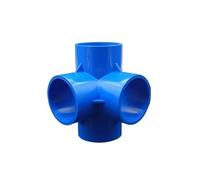 5 uds 20/25/32/40/50mm 4 vías conector de tubería de agua de PVC accesorios hogar jardín irrigación acuario accesorios de tubo adaptador de junta(Azul,50mm)