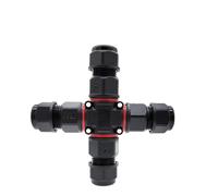 5 uds., 3 pines, 4 pines, 4 vías, LED, industrial, eléctrico, impermeable, conector X IP68 L20, cable de cuatro vías, conectores for exteriores en forma de cruz(4PIN)