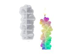 5 uds 3D amor corazón silicona vela molde DIY aromaterapia escayola jabón decoración del hogar ornamento hecho a mano fabricación de velas moldes resina Para Velas(White01)