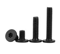 5 uds-50 Uds M1.4 a M8 CM Negro 304 Acero Inoxidable Hexagonal Enchufe Ultra Delgado Super Low Tornillos de Cabeza Plana(X50mm,M2.5 50pcs)